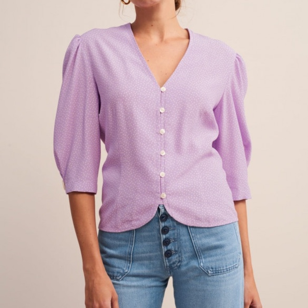 Rouje Purple Dotted Dalida Top